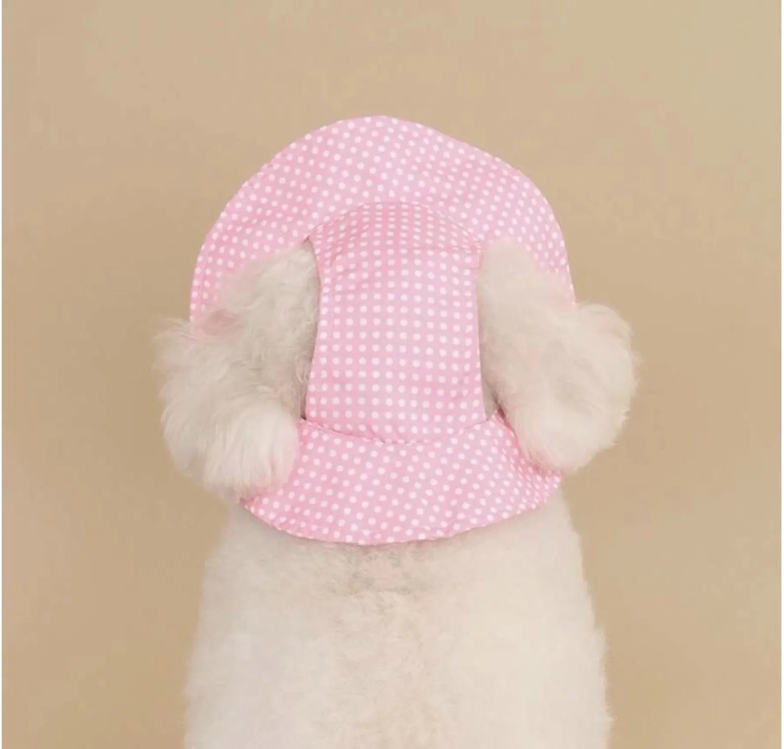 Pink Polka Dot Dog Summer Hat