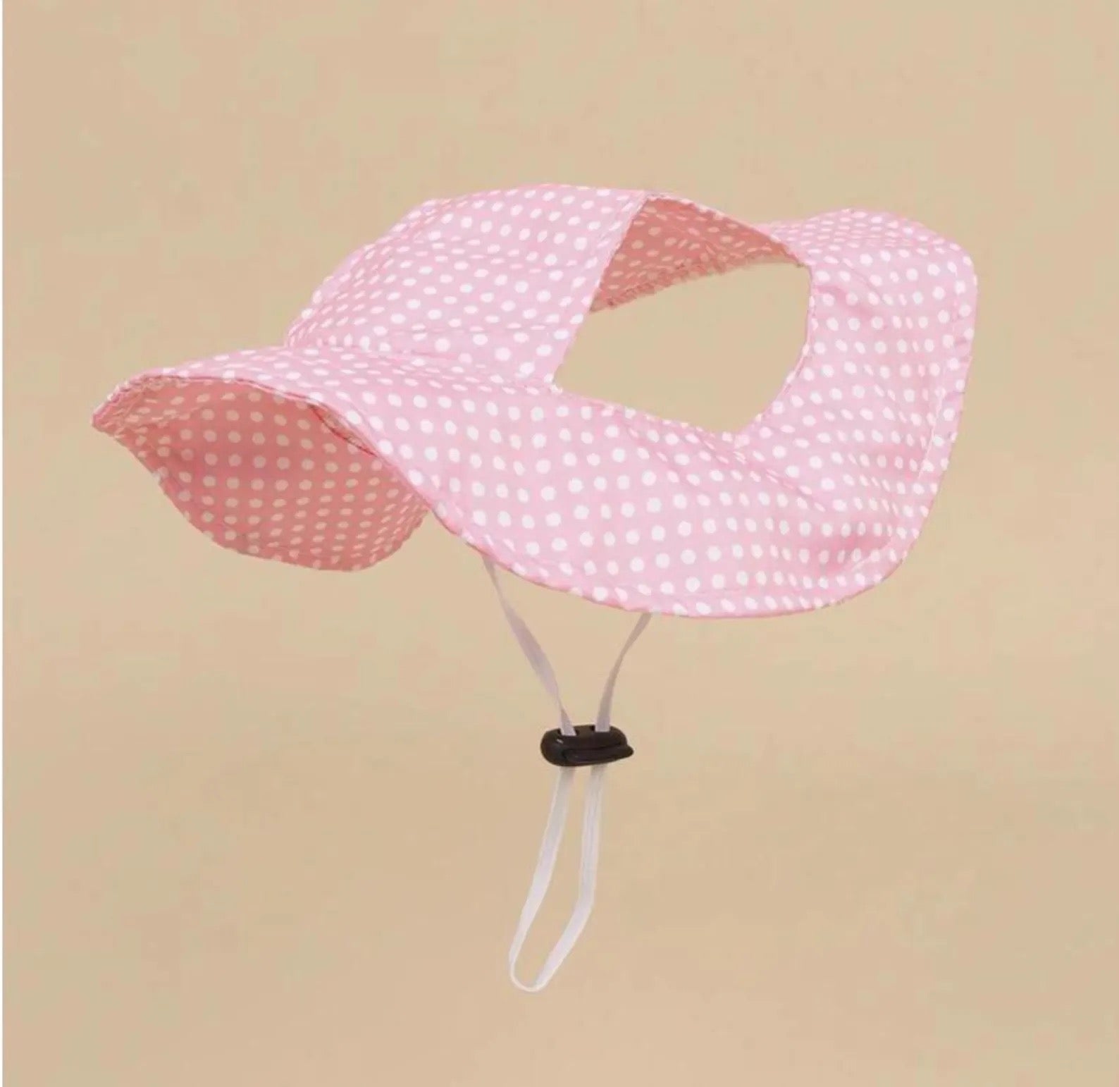 Pink Polka Dot Dog Summer Hat